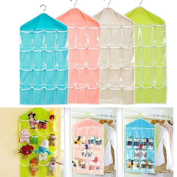 16-Pocket Clear Hanging Organizer for Shoes & Accessories
