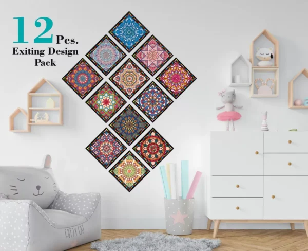 12Pcs Peel & Stick Tile Stickers – Easy Home Décor