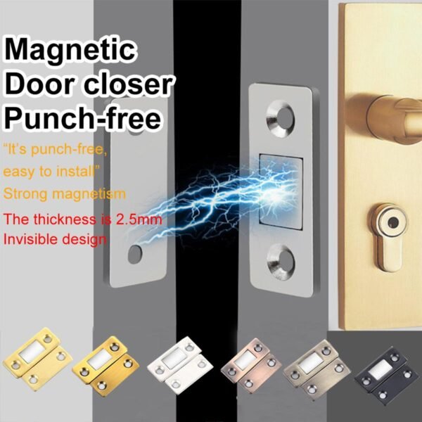 2Pcs Ultra-Thin Magnetic Cabinet Door Stoppers – Durable Hold