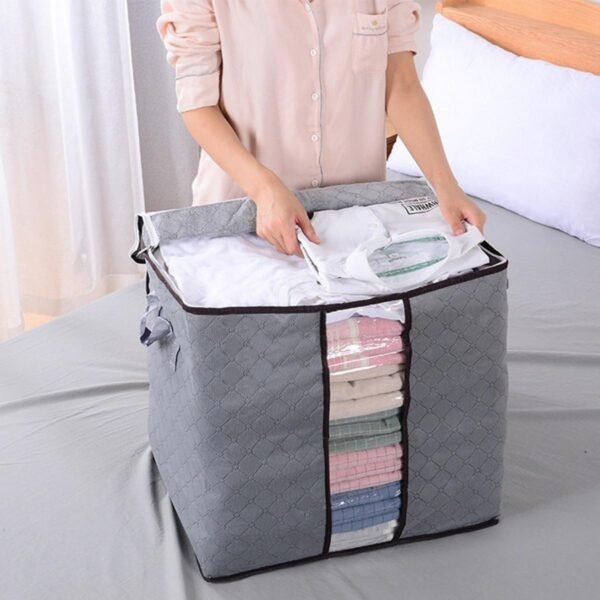 Grey Storage Bag Clothes Organizer - Eco-Friendly and Durable