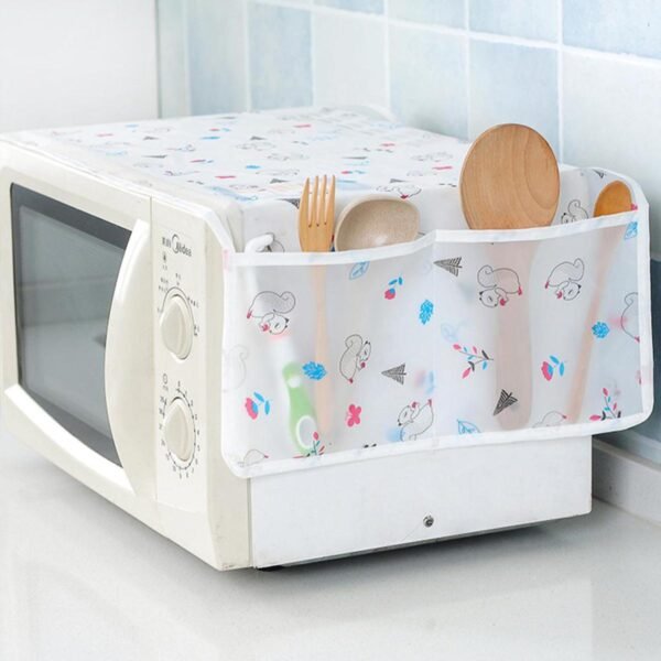 Microwave Dust Cover Storage with Pockets