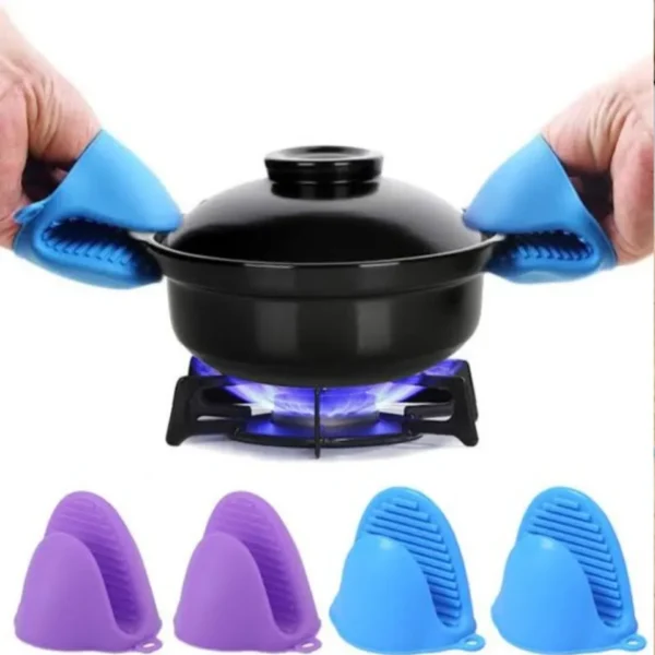 Heat-Resistant Silicone Pot Holder Gloves (1 Pair)