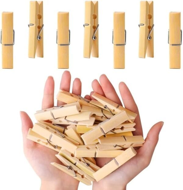 20-Piece Wooden Clothespins – Durable & Multi-Purpose