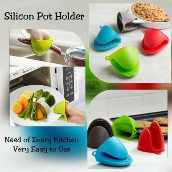 Heat-Resistant Silicone Pot Holder Gloves (1 Pair) - Image 2