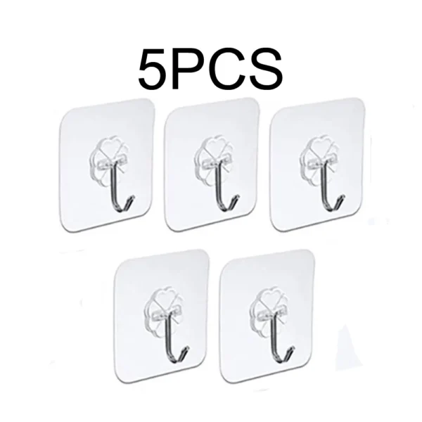 5Pcs Self-Adhesive Wall Hooks – Strong & Damage-Free