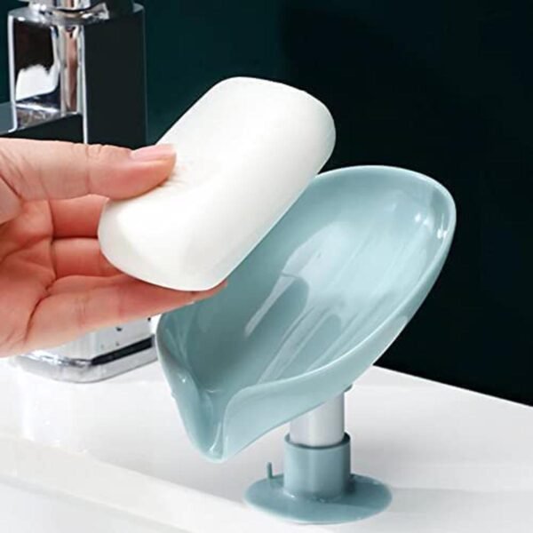 Leaf-Shaped Drain Soap Holder – No-Drill, Suction Cup Design