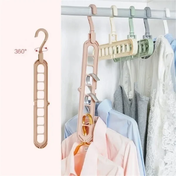 9-Hole Foldable Clothes Hanger – Space-Saving Organizer