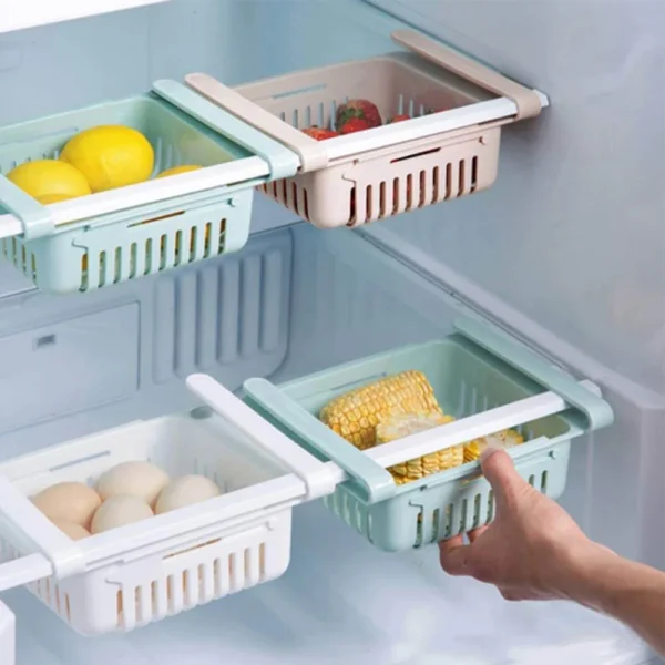 Adjustable Fridge Drawer Basket – Space-Saving Organizer - Image 3