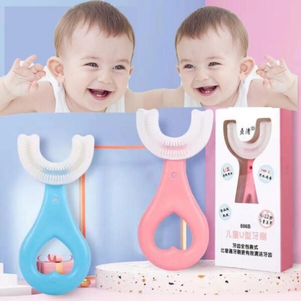 Silicone U-Shaped Baby Toothbrush – 360° Gentle Cleaning