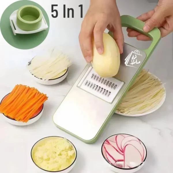 5-in-1 Vegetable Cutter – Multi-Purpose Slicer & Grater