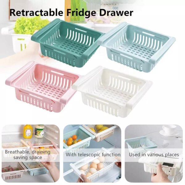 Adjustable Fridge Drawer Basket – Space-Saving Organizer - Image 4