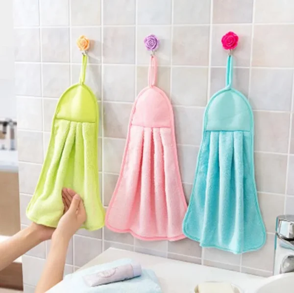 Soft Hanging Microfiber Hand Towel – Quick Dry & Absorbent