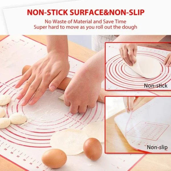 Non-Stick Silicone Dough Kneading & Baking Mat – Heatproof - Image 2