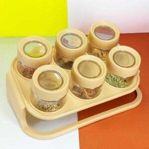 6-Piece Stackable Spice Organizer Set with Airtight Lids