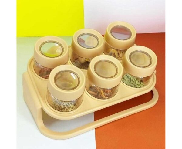 6-Piece Stackable Spice Organizer Set with Airtight Lids