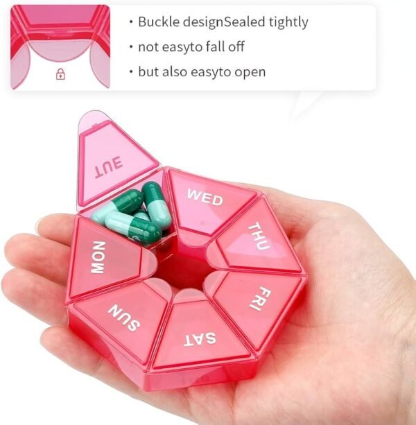 7-Day Pill Organizer – Portable Weekly Medication Box
