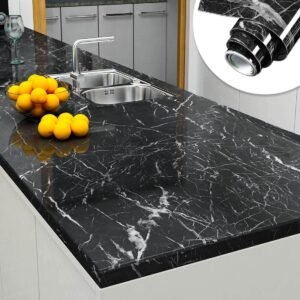 Black Marble Self-Adhesive Sticker – Waterproof PVC Sheet